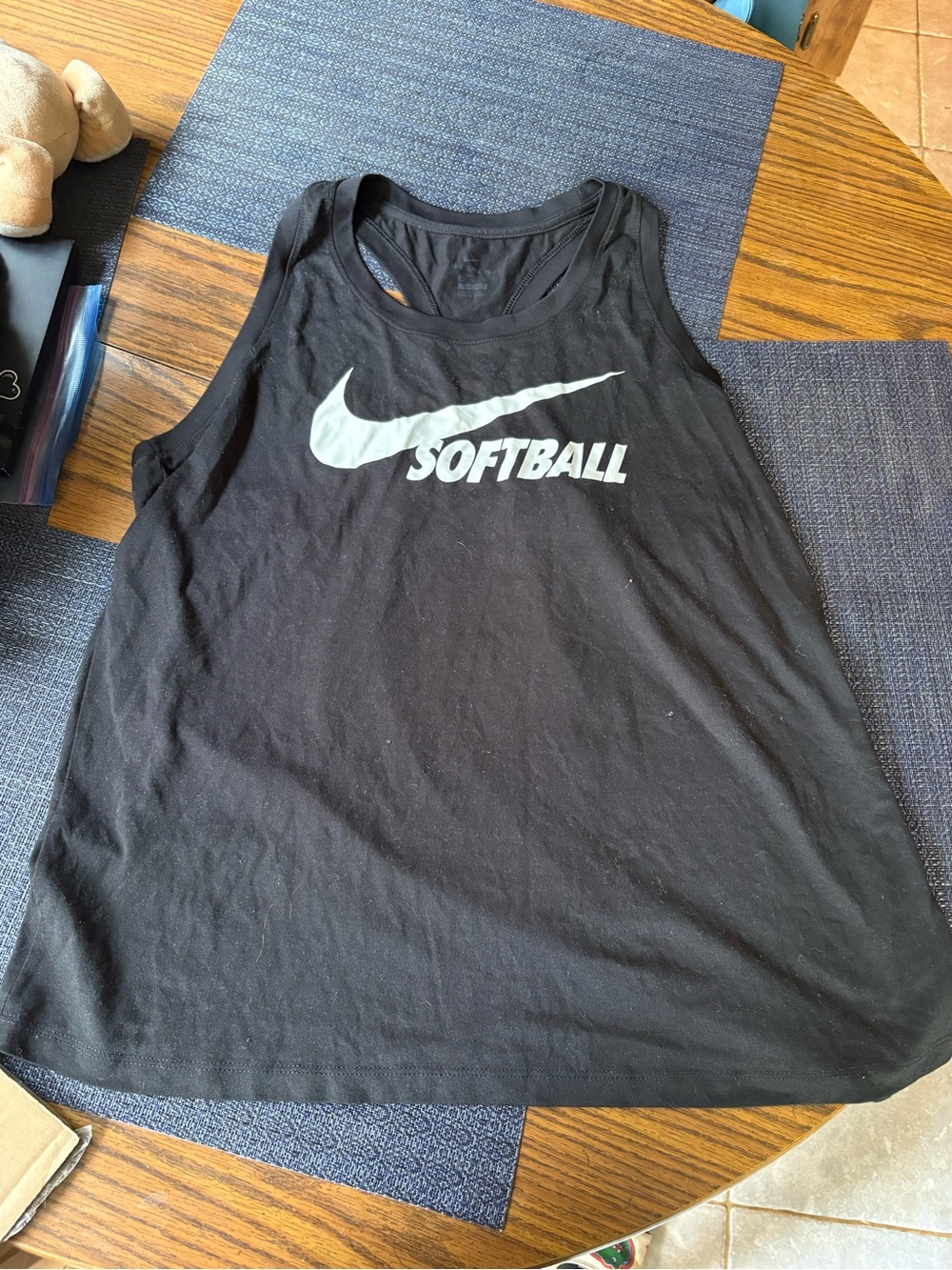 Nike Black Softball Tank Top with White Logo